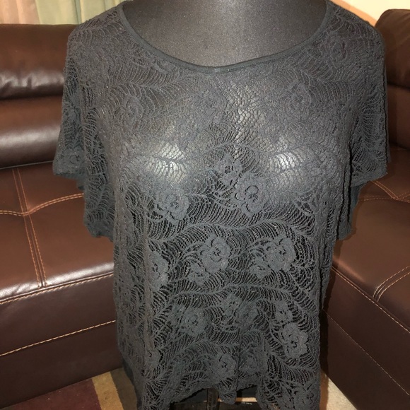 Black Torrid Peekaboo Blouse - Picture 2 of 4